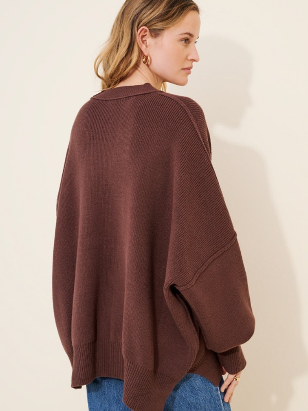 Free People | Easy Street Tunic in Chocolate Brown Preppy Knit Casual Loungewear - Picture 2 of 15